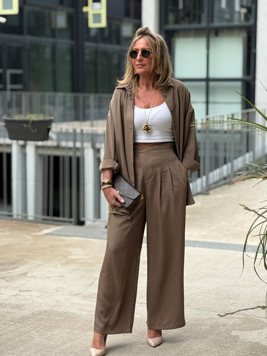 Chemise fluide Taupe PF313