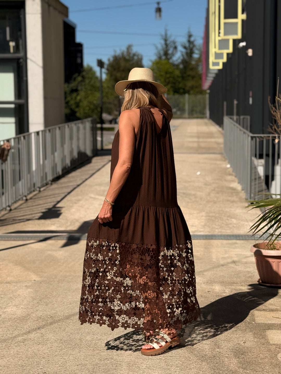 Robe longue dentelle CHOCO 3424