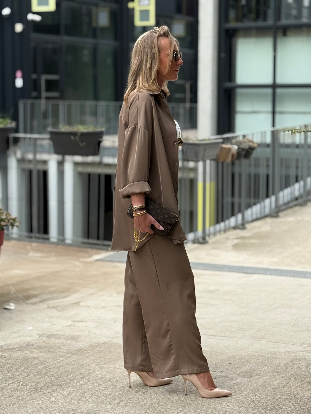Chemise fluide Taupe PF313