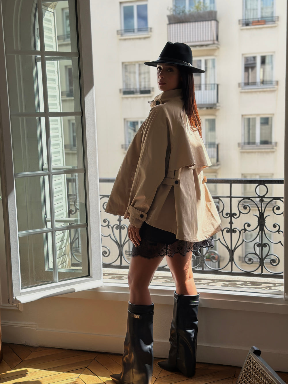 Trench oversize beige court 3067