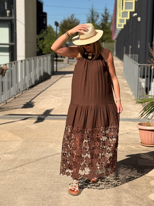 Robe longue dentelle CHOCO 3424