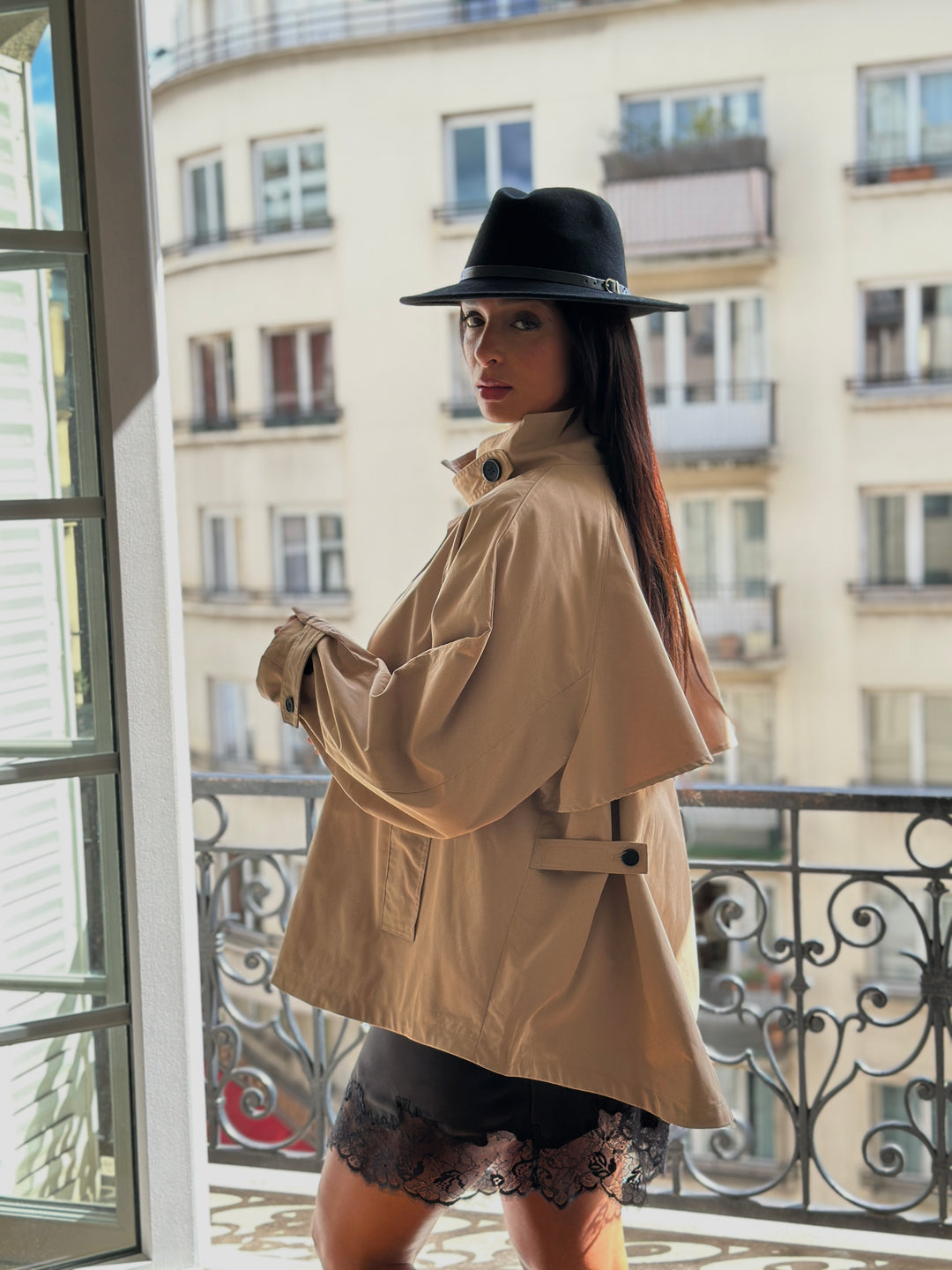 Trench oversize beige court 3067
