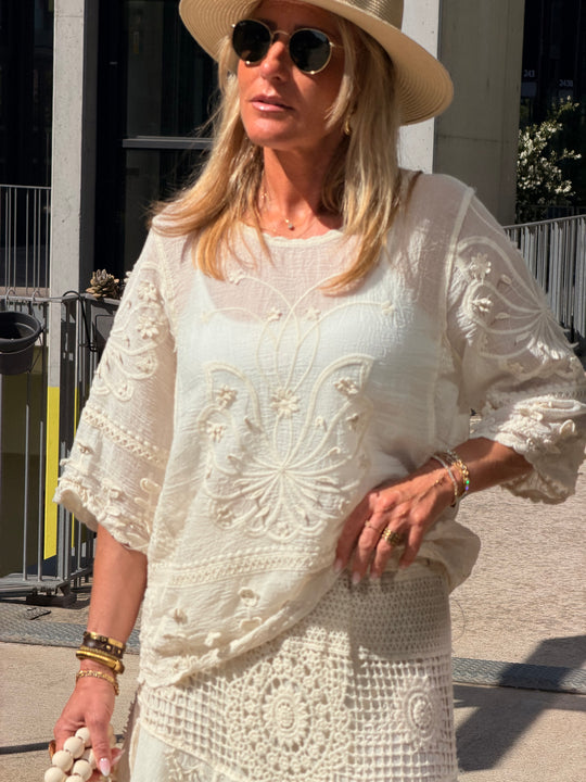 Top BEIGE coton 1807