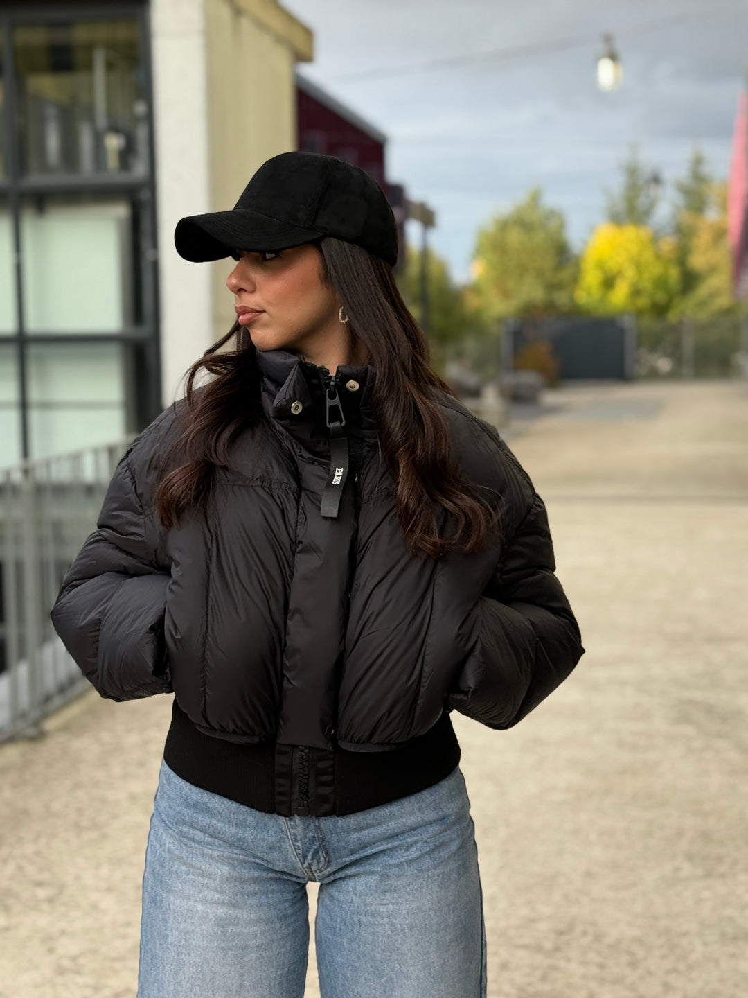 Doudoune court cintré à la taille Noir 2021 (plume)