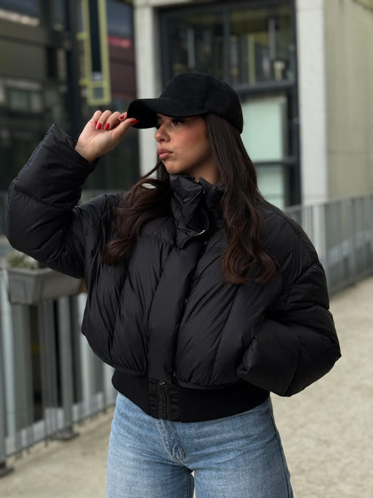 Doudoune court cintré à la taille Noir 2021 (plume)