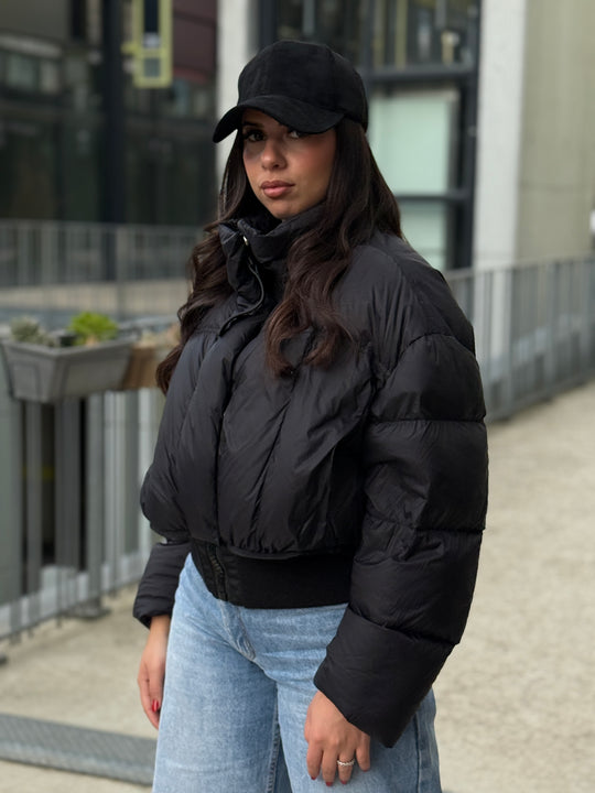Doudoune court cintré à la taille Noir 2021 (plume)