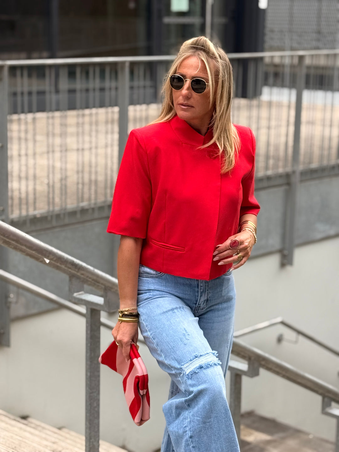 Blazer court rouge V26049