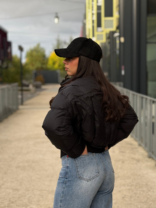 Doudoune court cintré à la taille Noir 2021 (plume)