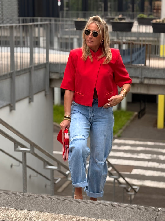 Blazer court rouge V26049