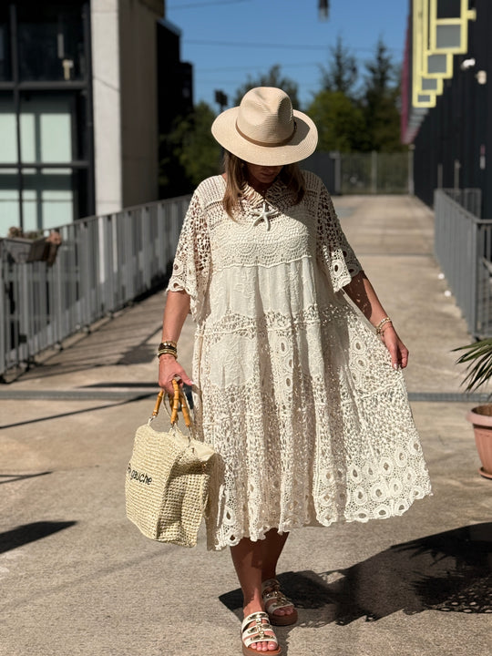 Robe crochet BEIGE 3409