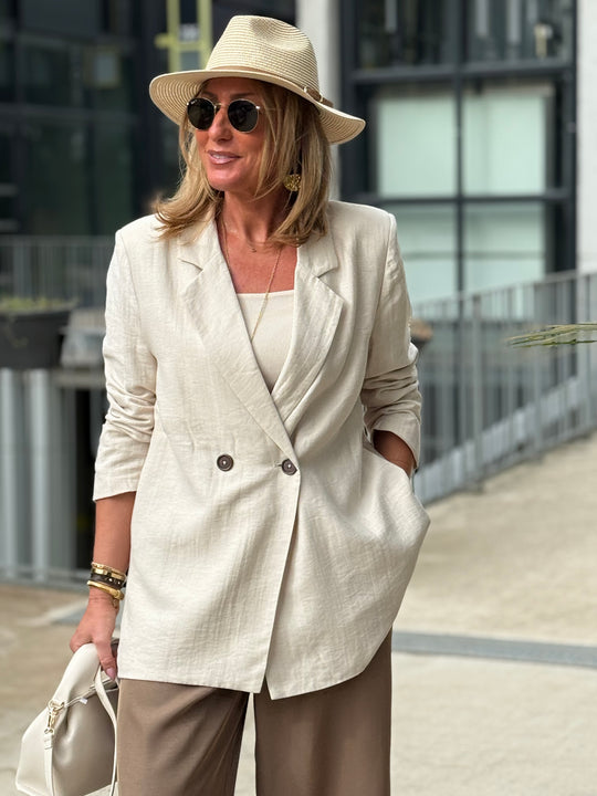 Blazer lin droit fluide Aurore 7271