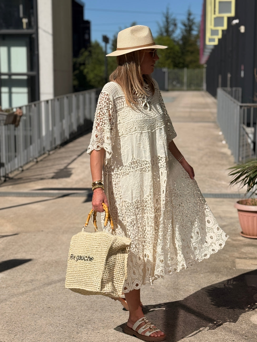 Robe crochet BEIGE 3409