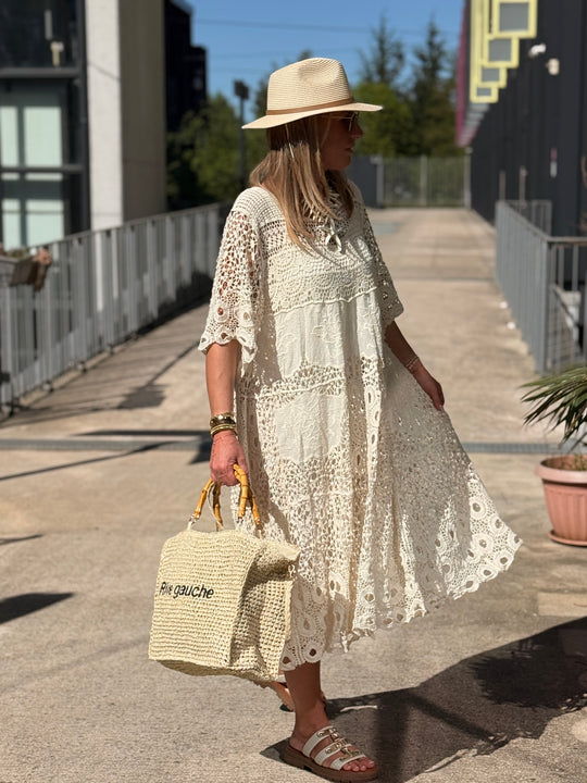 Robe crochet BEIGE 3409