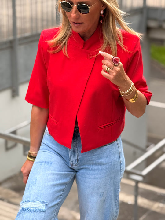 Blazer court rouge V26049