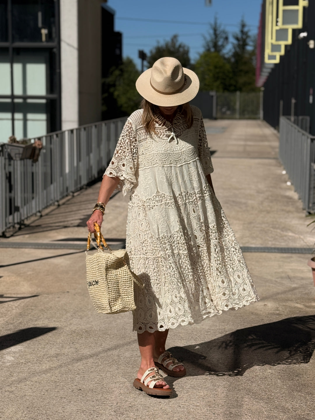 Robe crochet BEIGE 3409