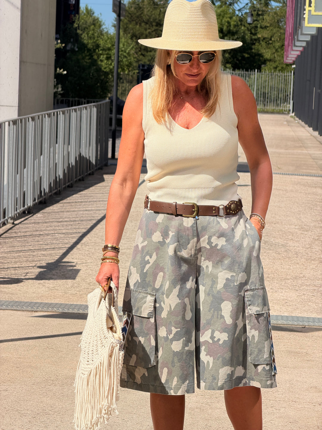 Bermuda oversize militaire