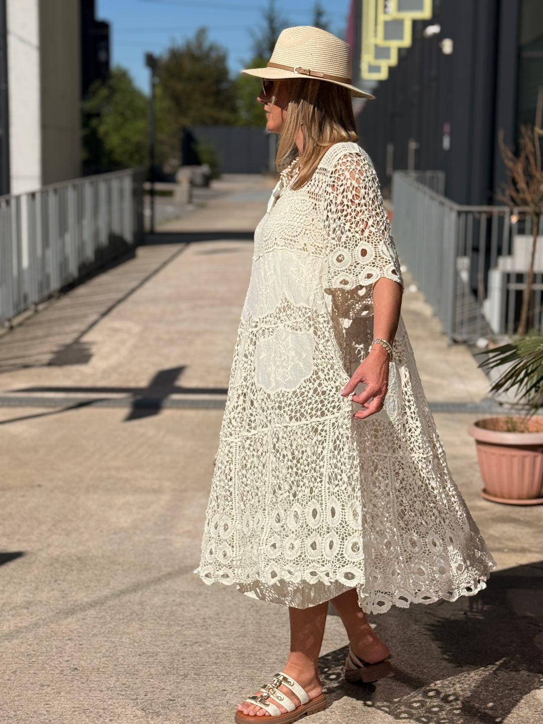 Robe crochet BEIGE 3409