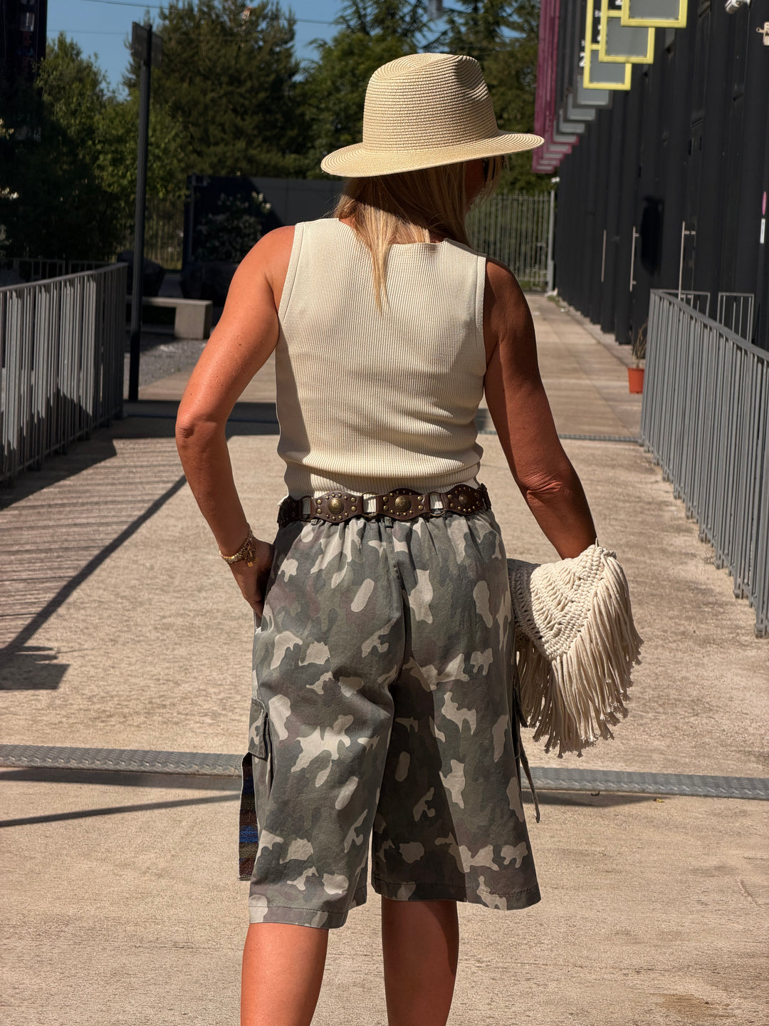 Bermuda oversize militaire