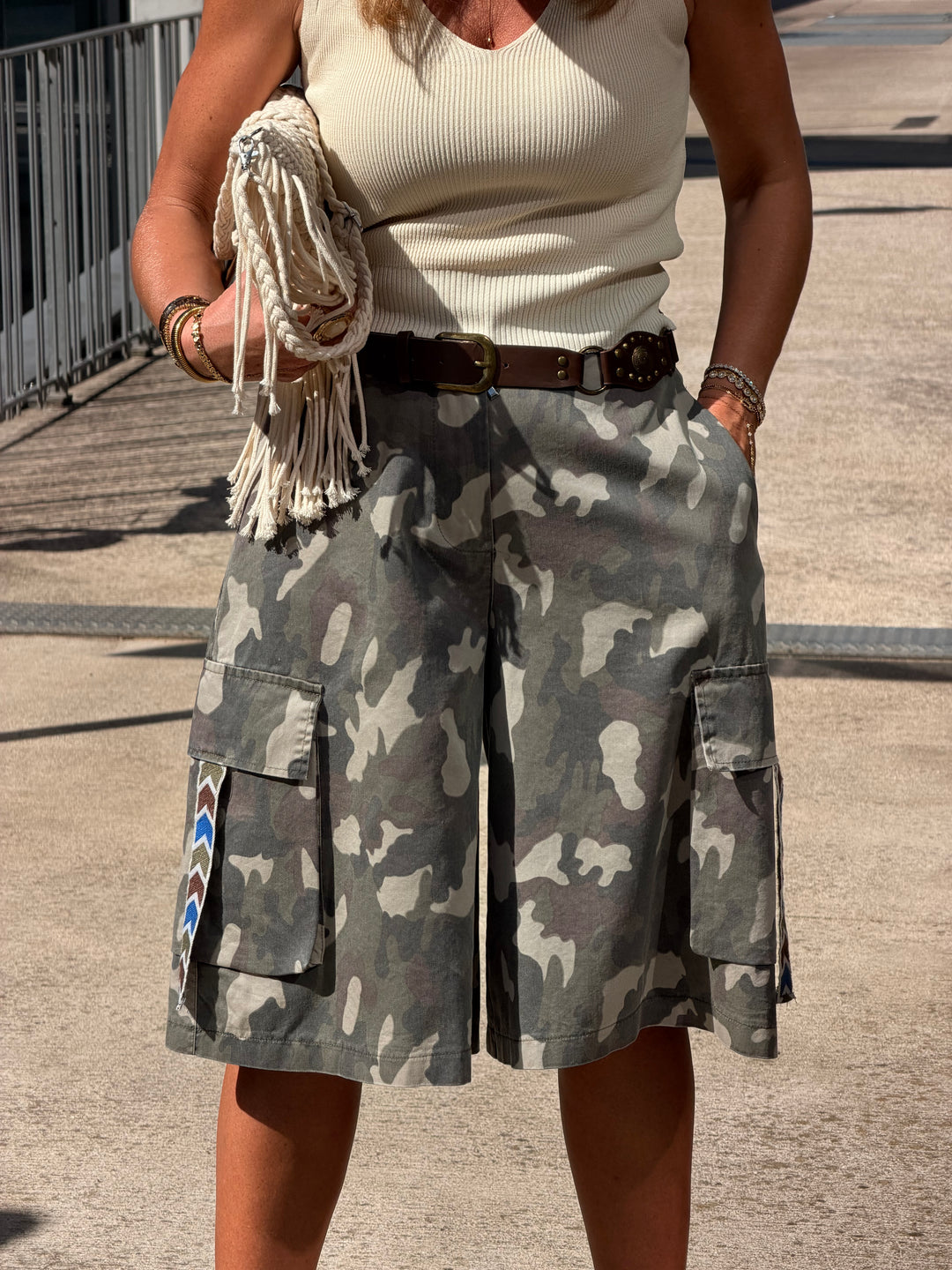 Bermuda oversize militaire