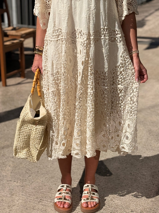 Robe crochet BEIGE 3409
