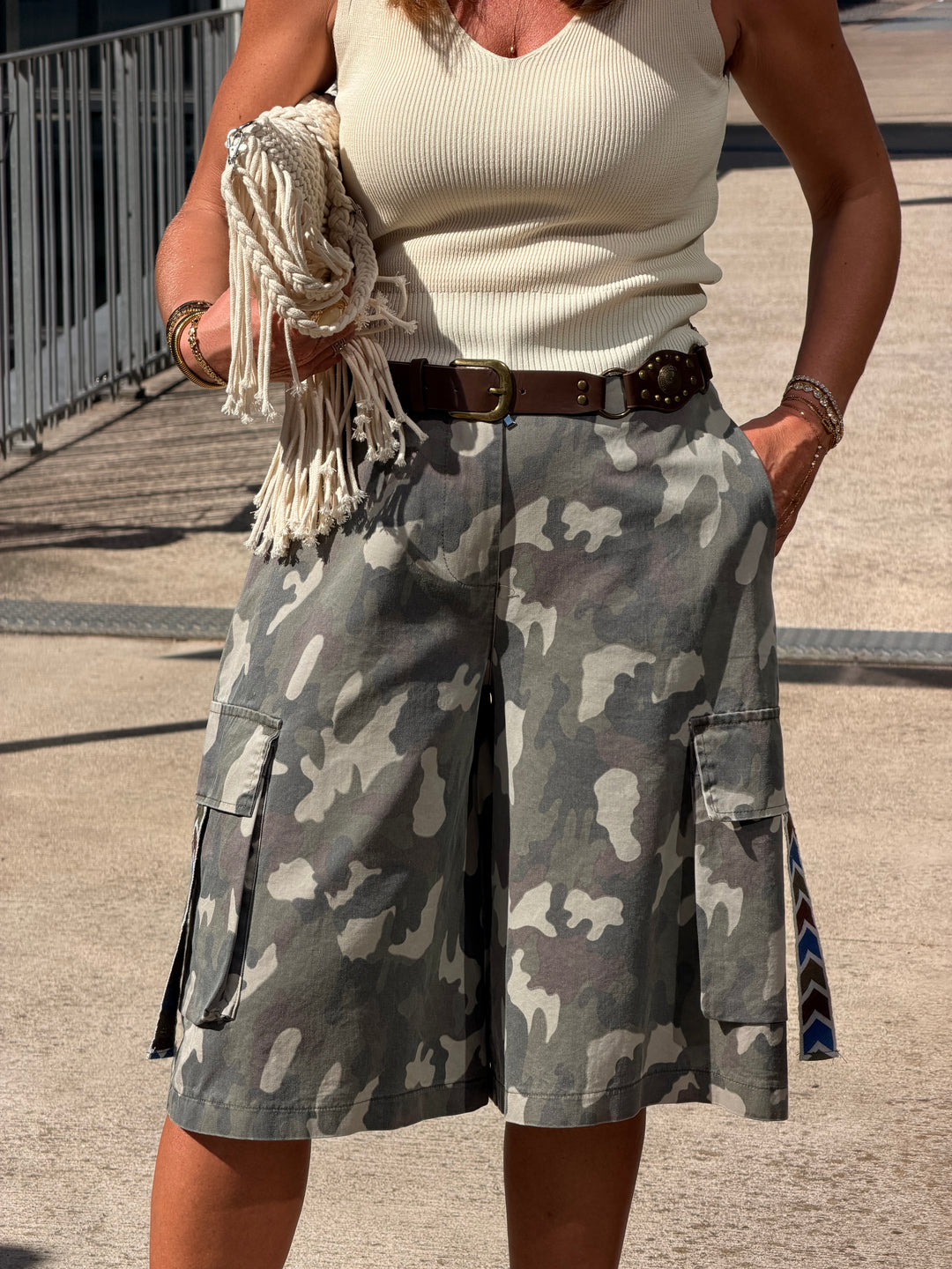 Bermuda oversize militaire