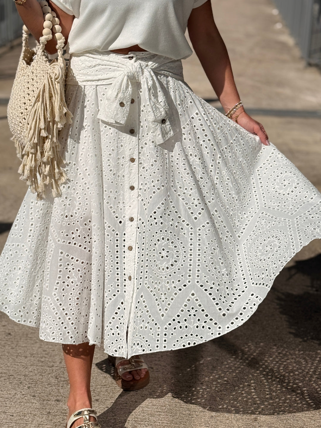 Jupe blanche à noeud blanc 4999
