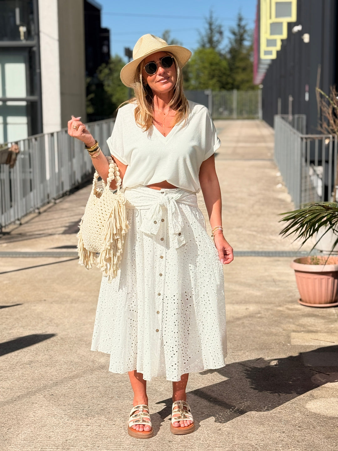 Jupe blanche à noeud blanc 4999