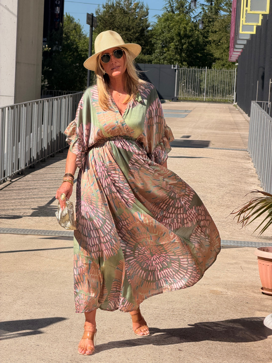 Robe imprimé LORIE Vert S26