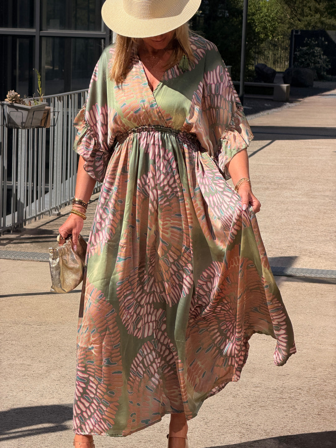 Robe imprimé LORIE Vert S26