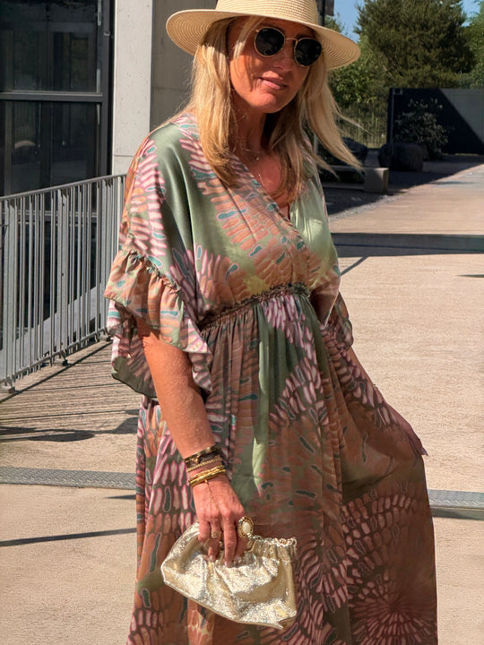 Robe imprimé LORIE Vert S26