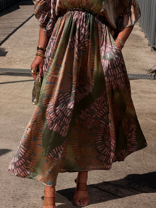 Robe imprimé LORIE Vert S26