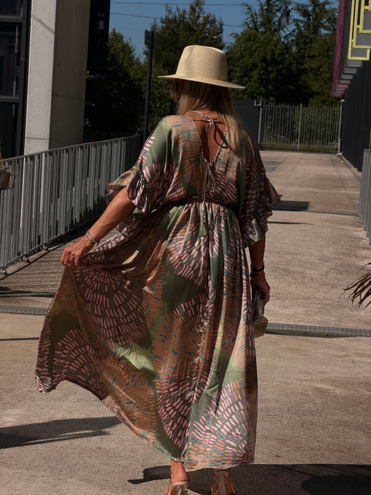Robe imprimé LORIE Vert S26