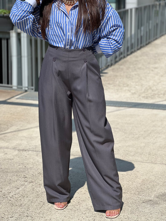 Pantalon à pince gris M765
