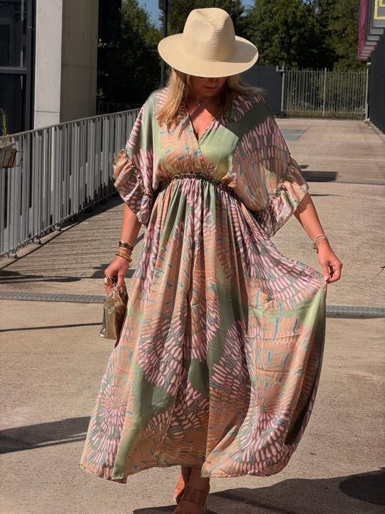 Robe imprimé LORIE Vert S26