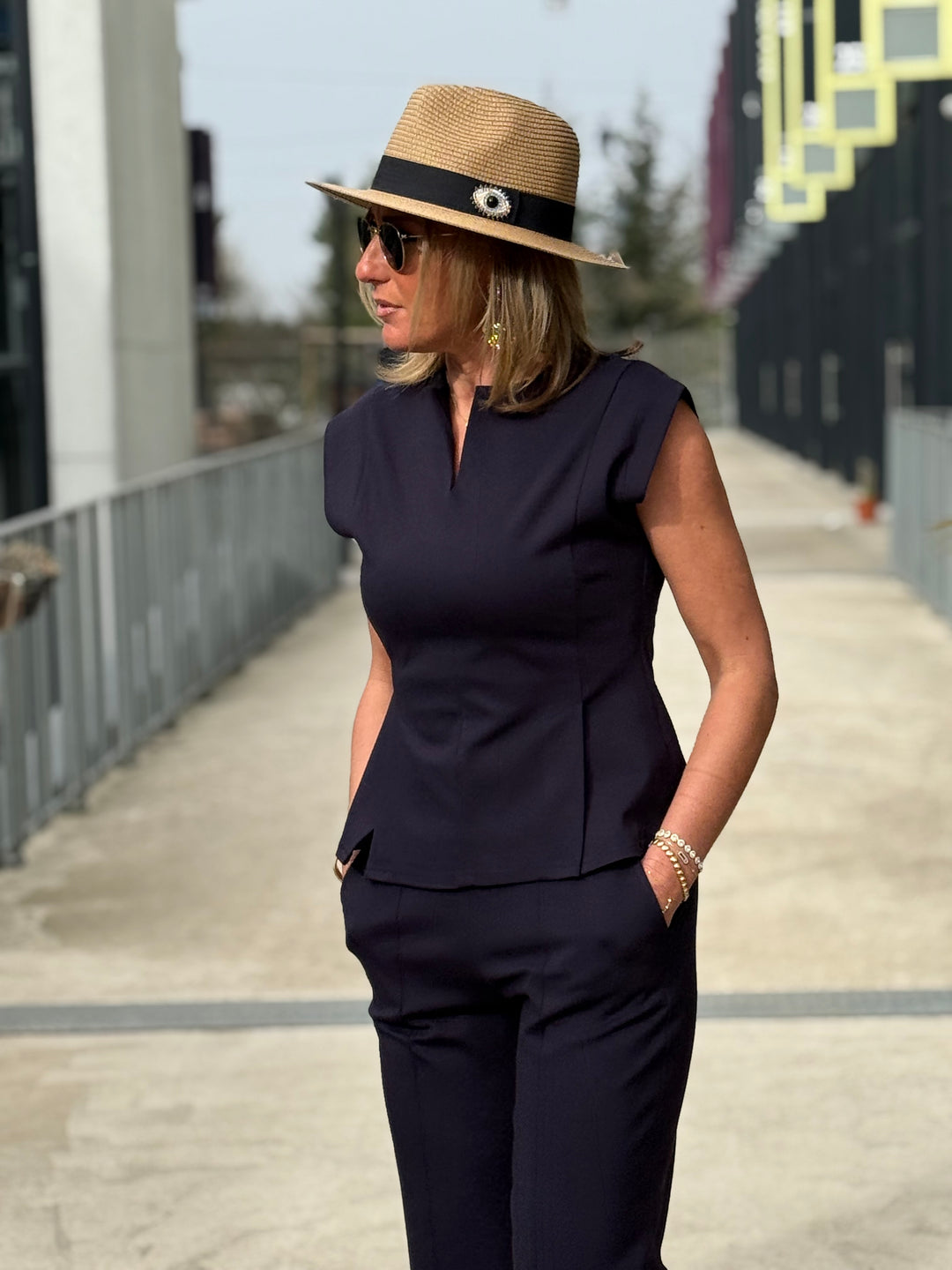 Ensemble jogging Linda bleu