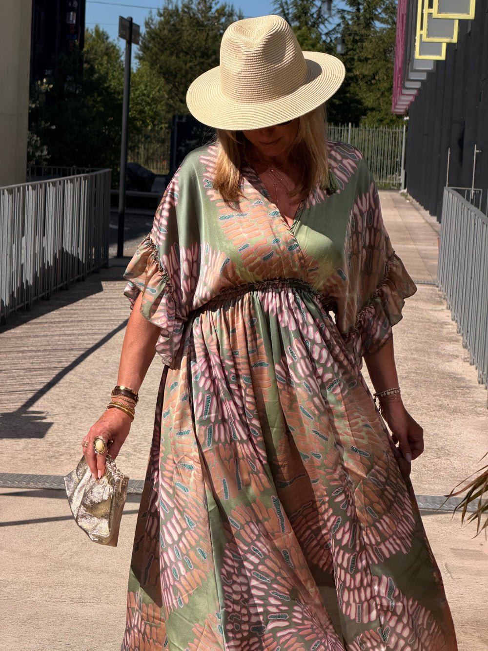 Robe imprimé LORIE Vert S26
