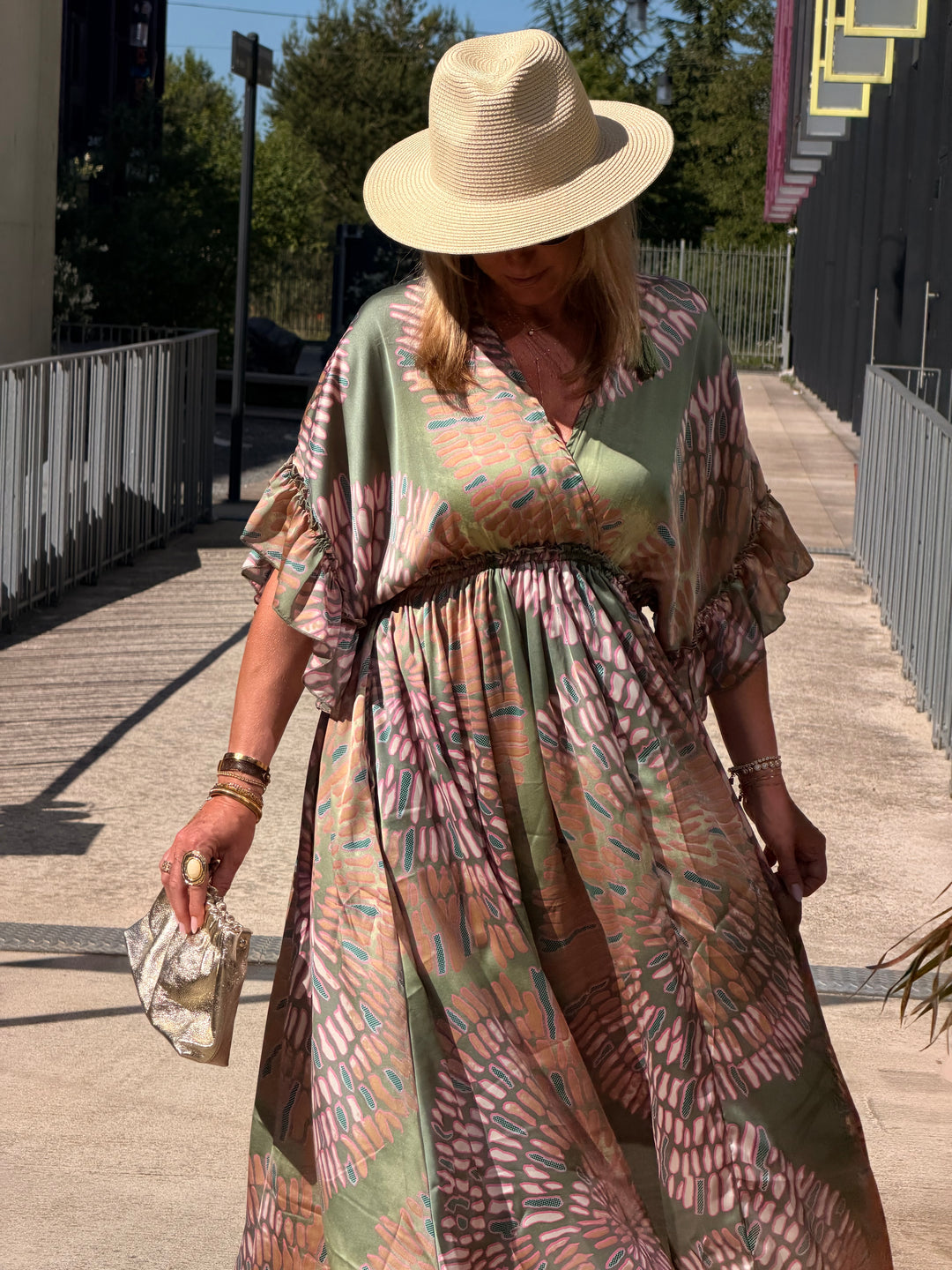 Robe imprimé LORIE Vert S26