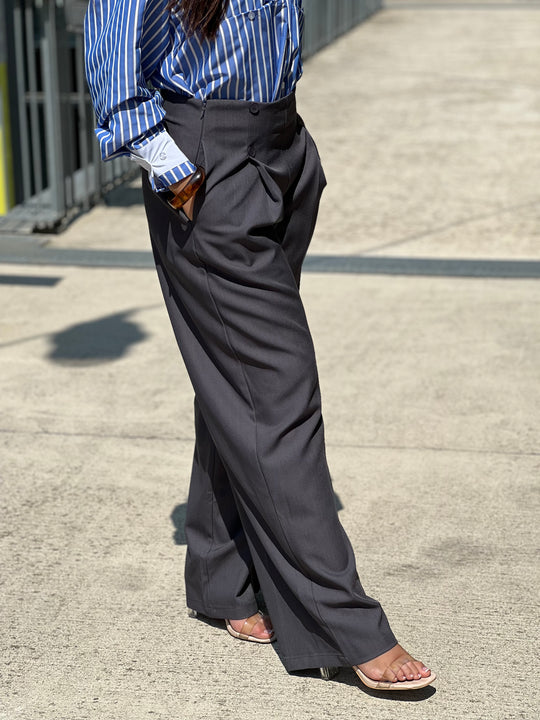 Pantalon à pince gris M765