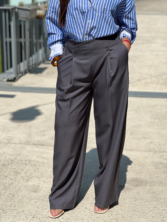 Pantalon à pince gris M765