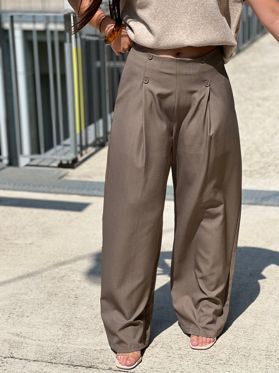 Pantalon à pince TAUPE M765