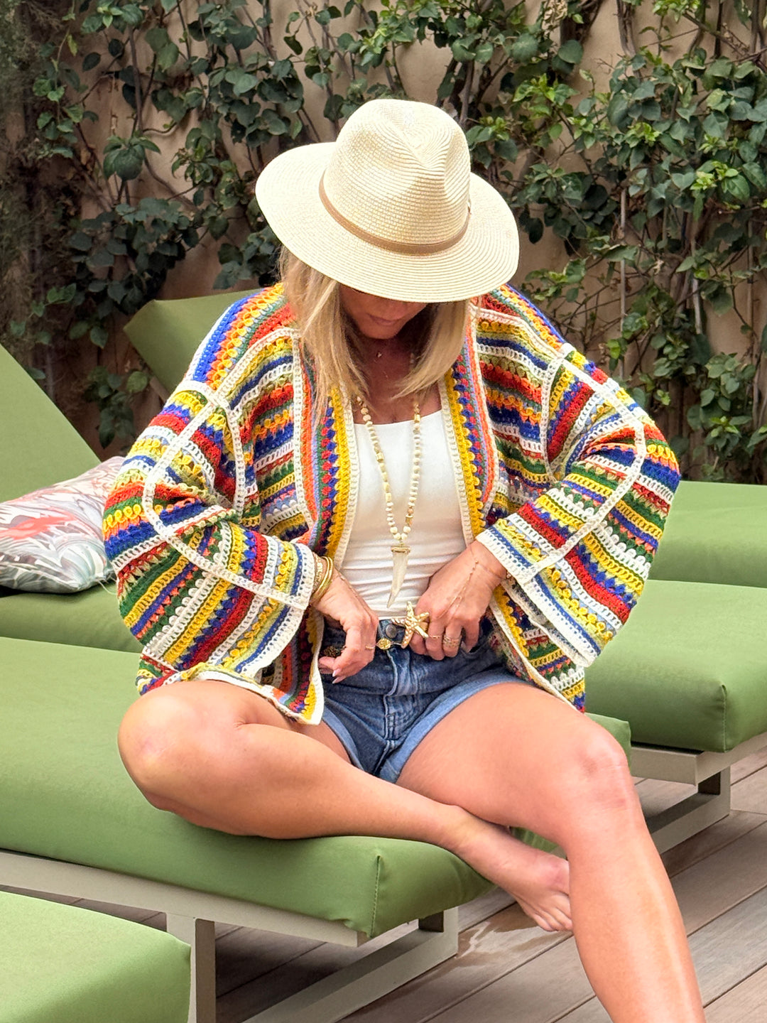 Gilet tricote colorie ORANGE