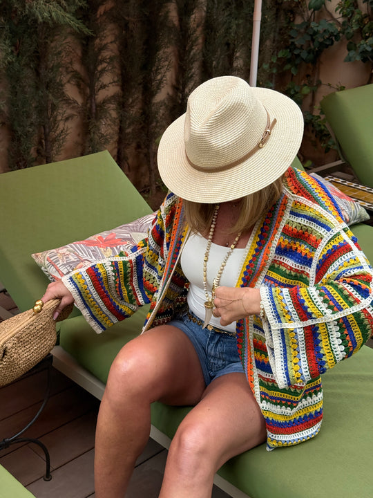 Gilet tricote colorie ORANGE