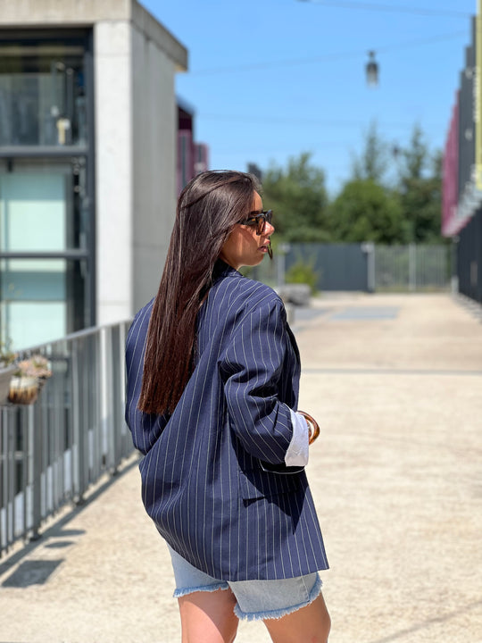 Blazer bleu rayure 3141