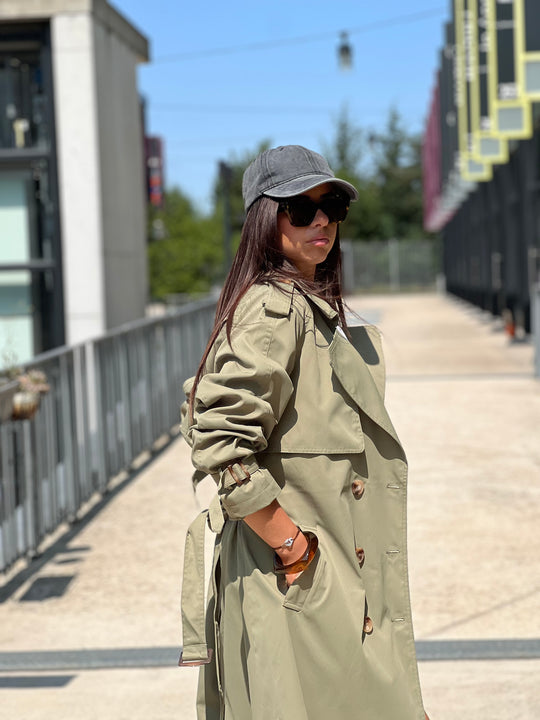 Trench long kaki 102-4