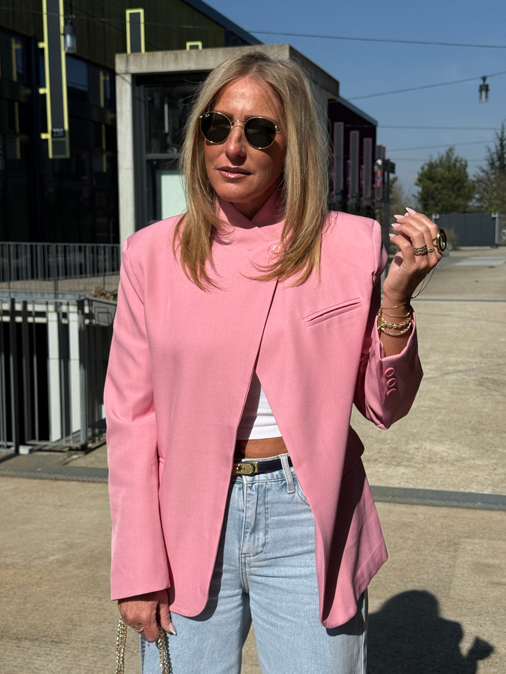 Blazer croisé Uni Rose Marilyn