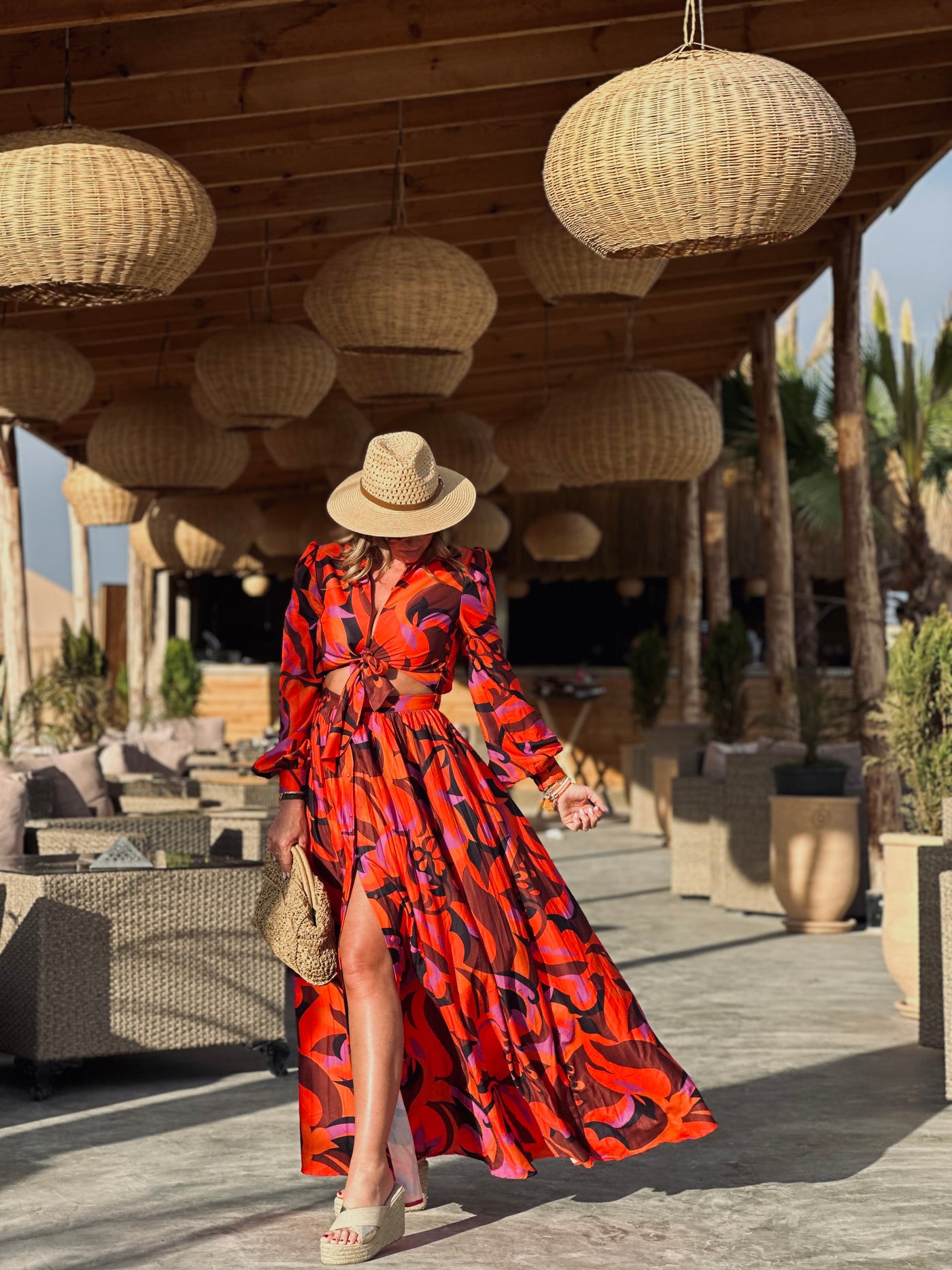 Robe rouge pliss?�e Selma �?? RQUEEN Paris