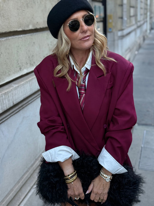 Blazer droite Bordeaux V16002