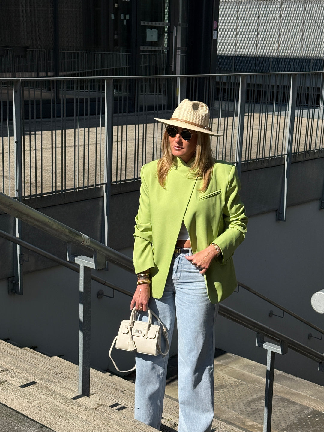 Blazer croisé Uni Vert Marliyn – RQUEEN Paris