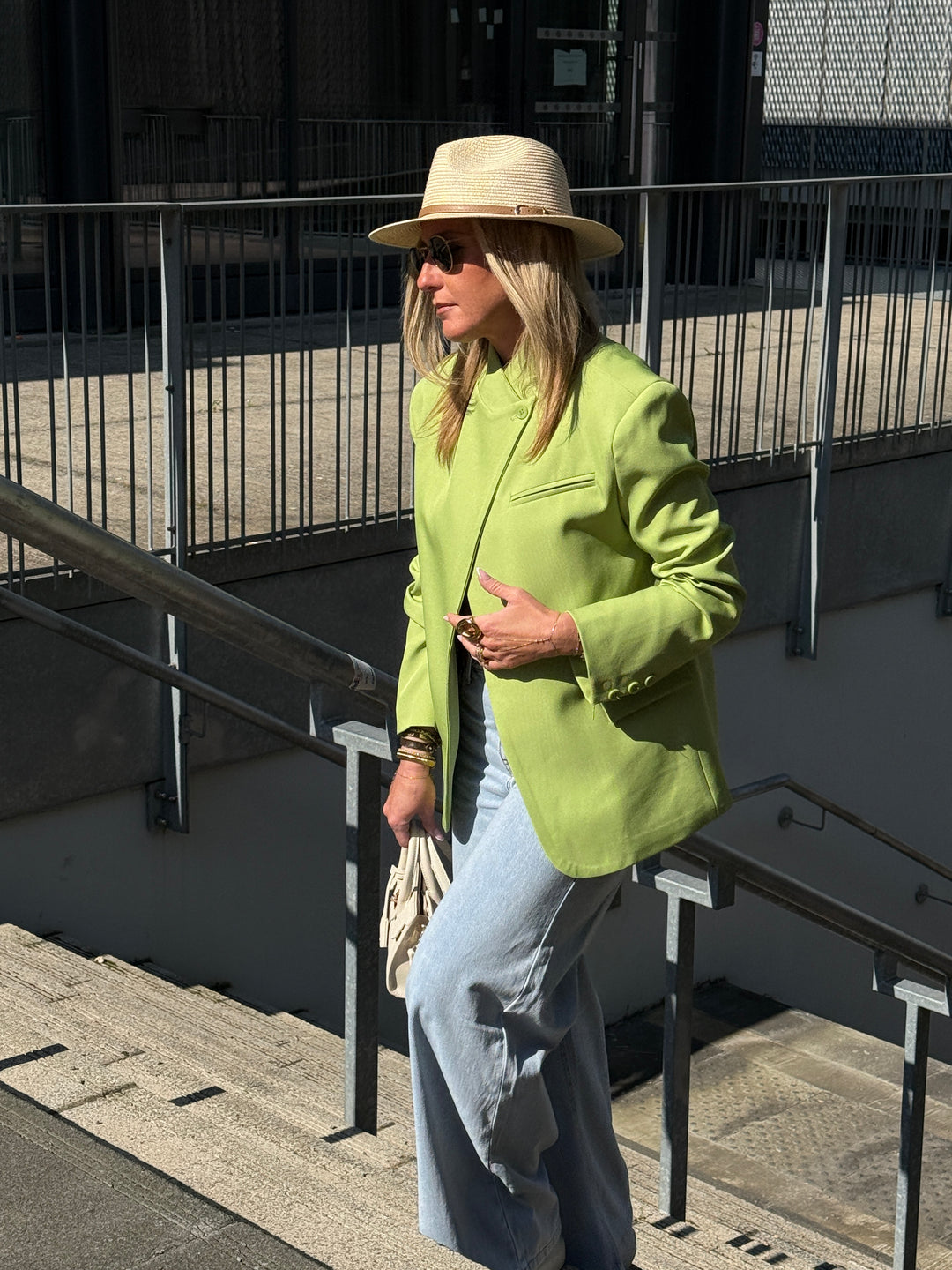 Blazer croisé Uni Vert Marliyn – RQUEEN Paris
