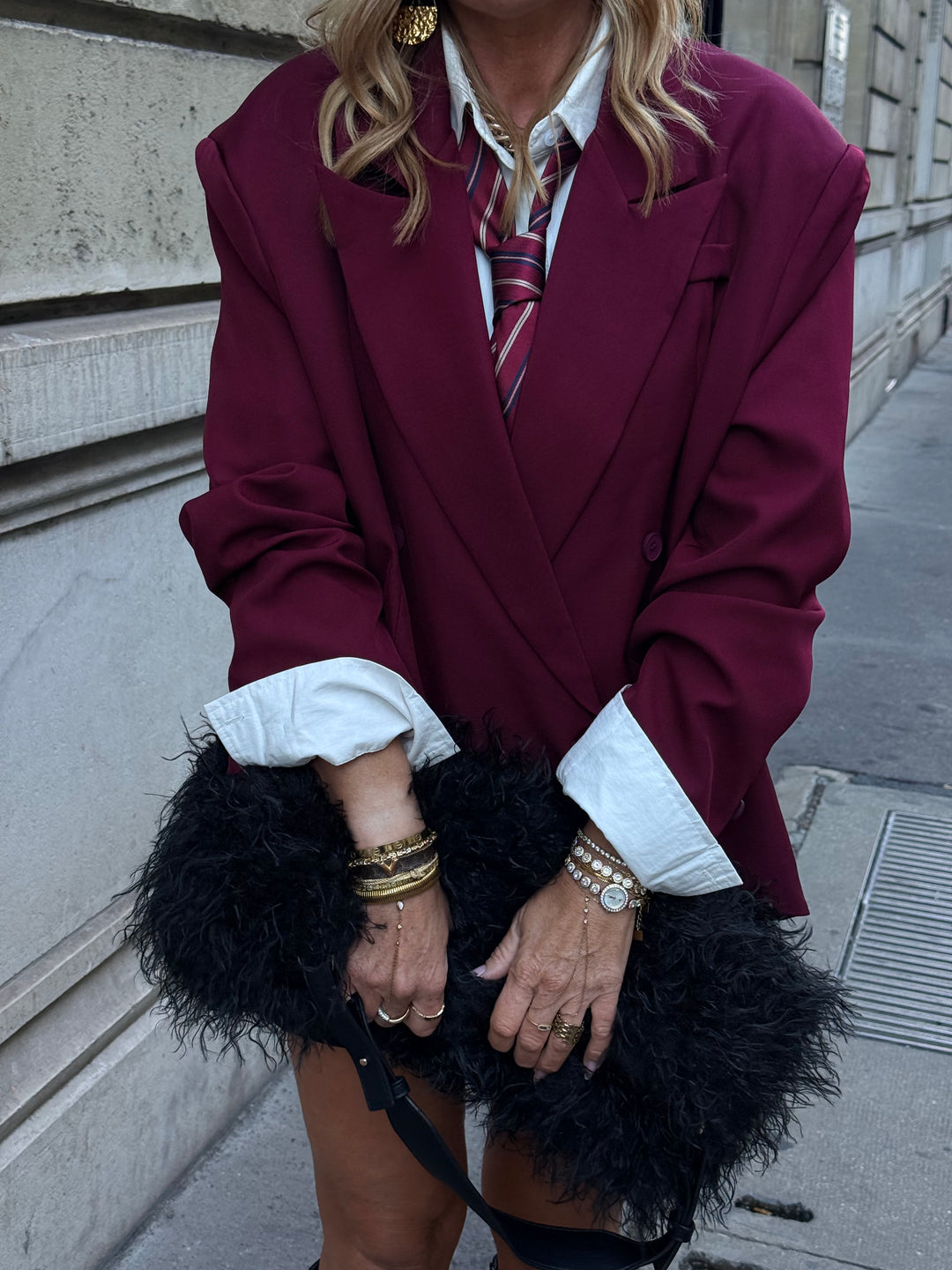 Blazer droite Bordeaux V16002